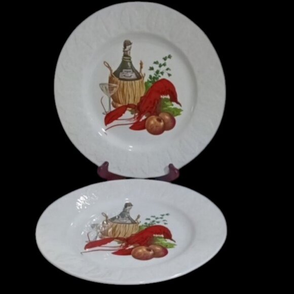 Vintage MCM Ironstone 10" Dinner Plates Spanish Crown Pontesa Design Set of 8 - Picture 5 of 12